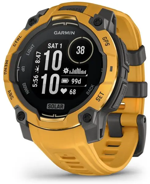 Garmin Instinct® 3 – 45 mm, Solar unburst s řemínkem Sunburst/Grey 010-02934-02