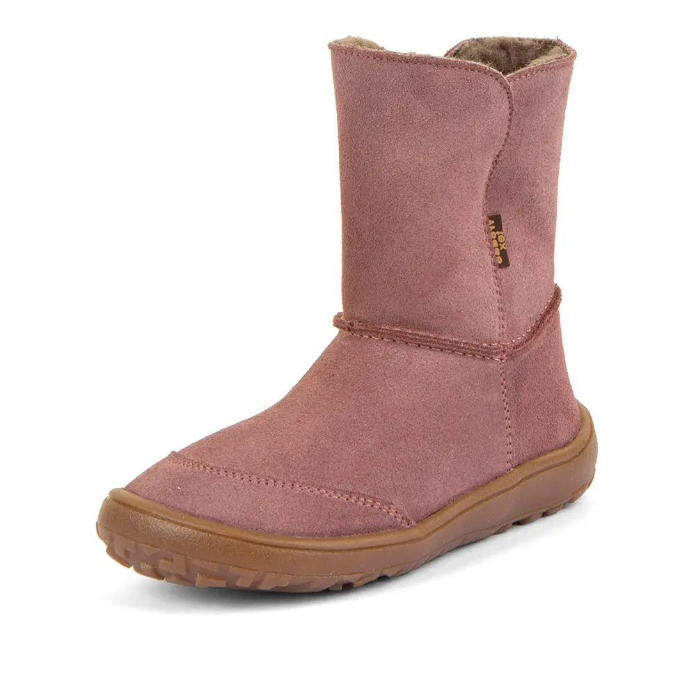 Dívčí zimní barefoot boty TEX SUEDE Dark Pink G3160250 -