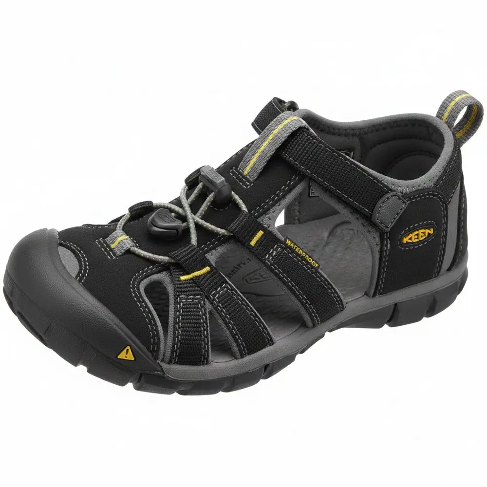 Dětské sandály SEACAMP II CNX, black/yellow, Keen, 1012064, černá -
