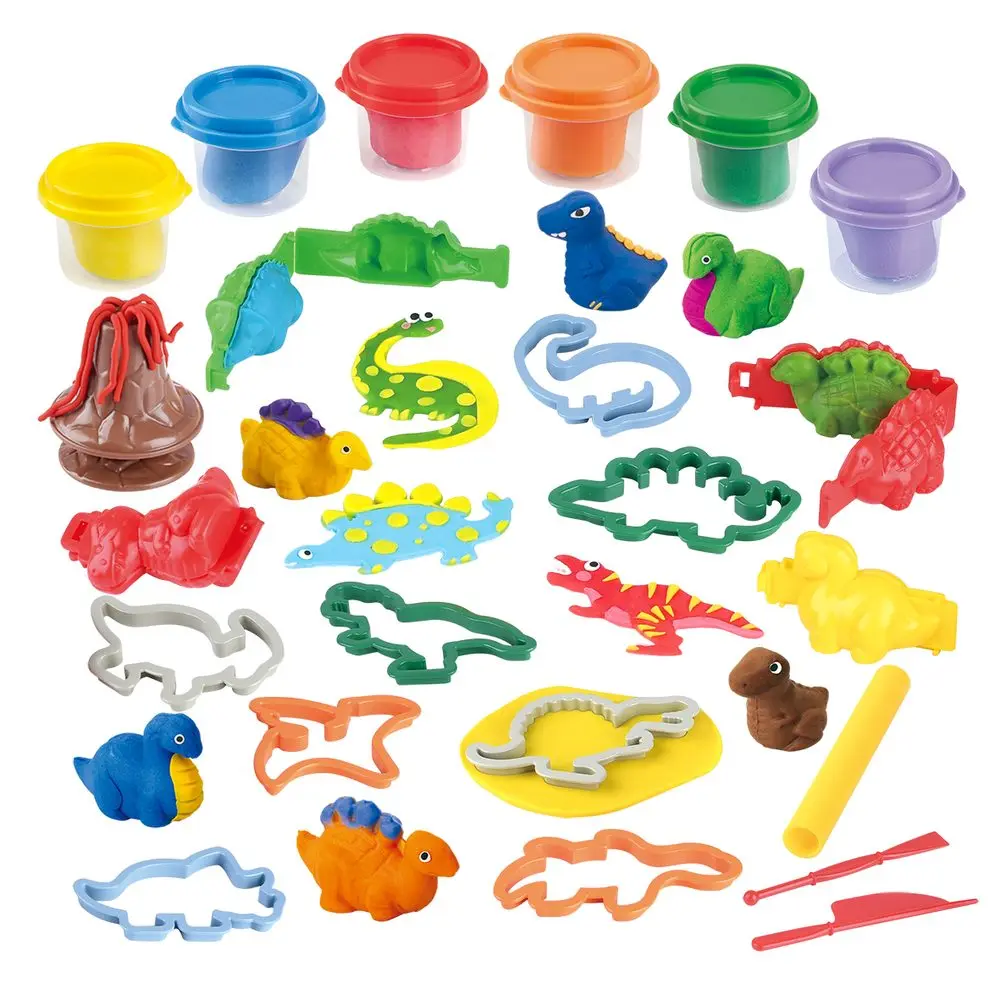 Playgo Modelína dinosaurus 6x56g, PLAYGO, W029809