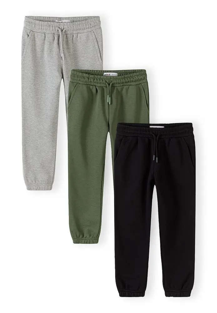Tepláky slim-fit s elastickým pasem a stahovací šňůrkou 3pack Minoti 29FLEECE285 -