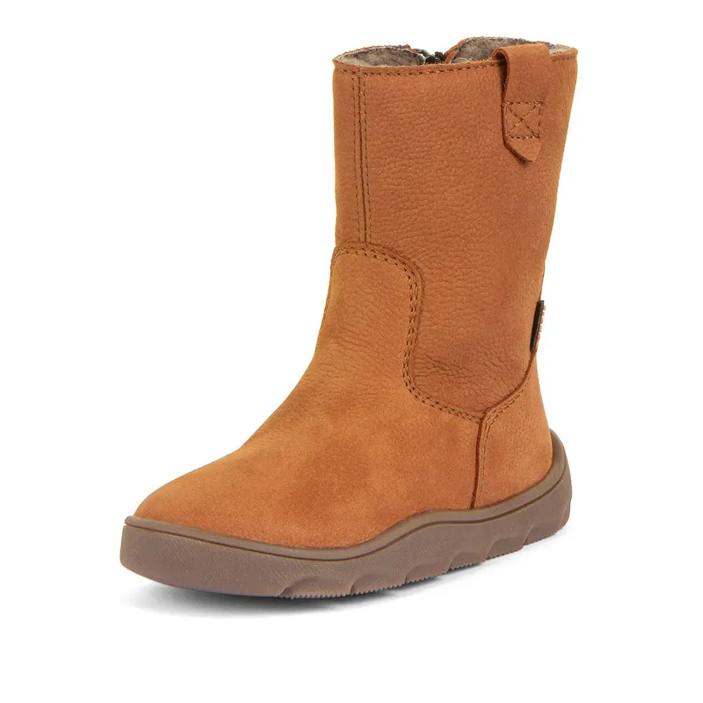 Dívčí zimní barefoot kozačky ZERU TEX BOOT Cognac, Froddo, G3160242, hnědá - 29