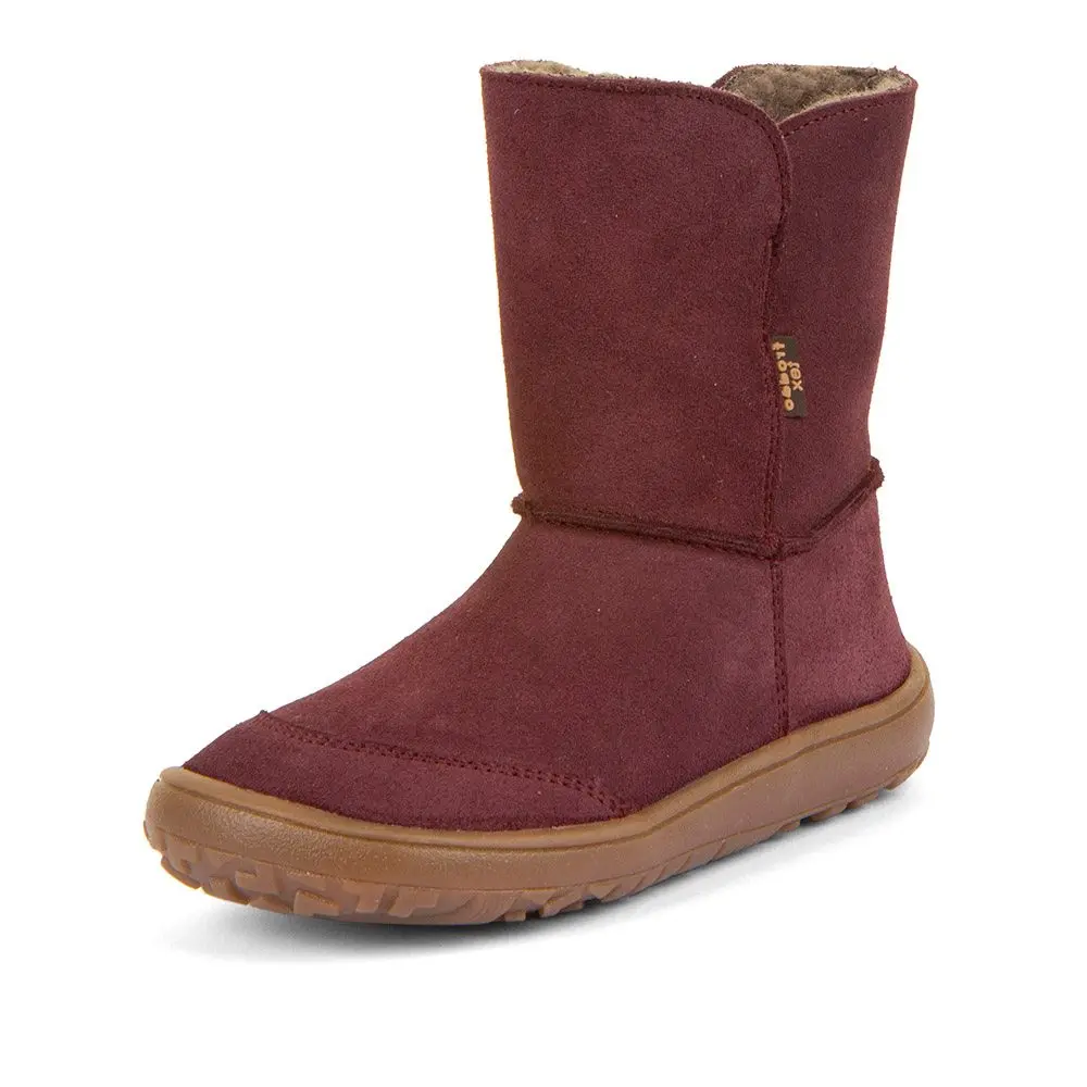 Dívčí zimní barefoot boty TEX SUEDE Bordeaux G3160250-1