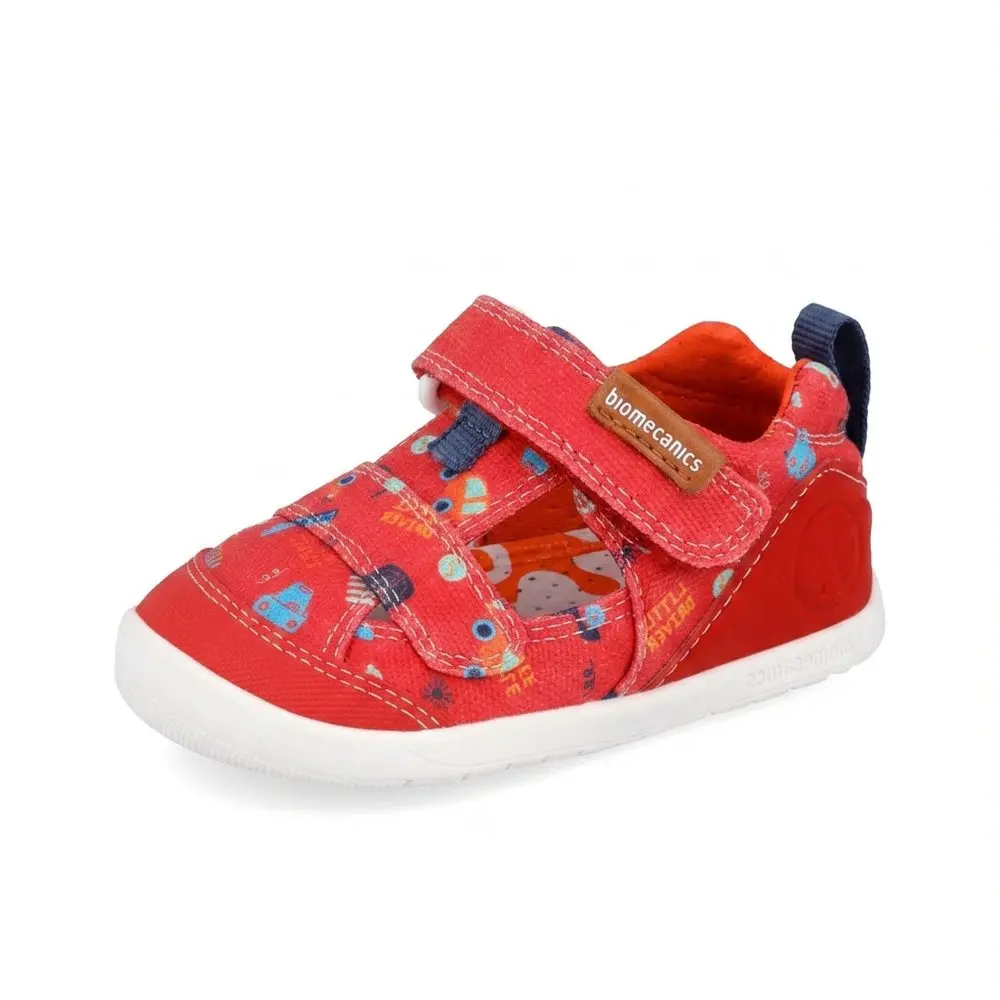 Dívčí barefoot sandály LONA ESTAMPADA ROJO Biomecanics 262197-B204
