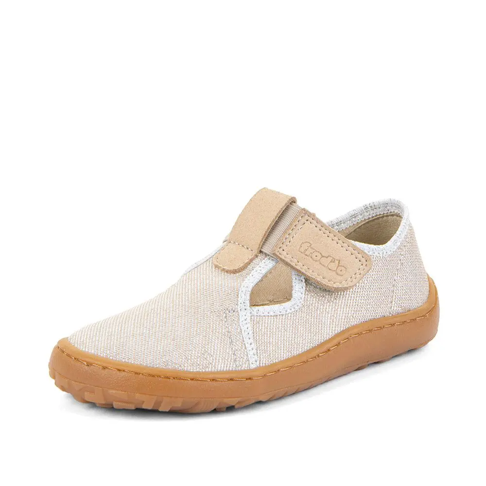 Dívčí plátěné barefoot přezůvky CANVAS T-BAR GOLD SHINE Froddo G1700439-3 - 33
