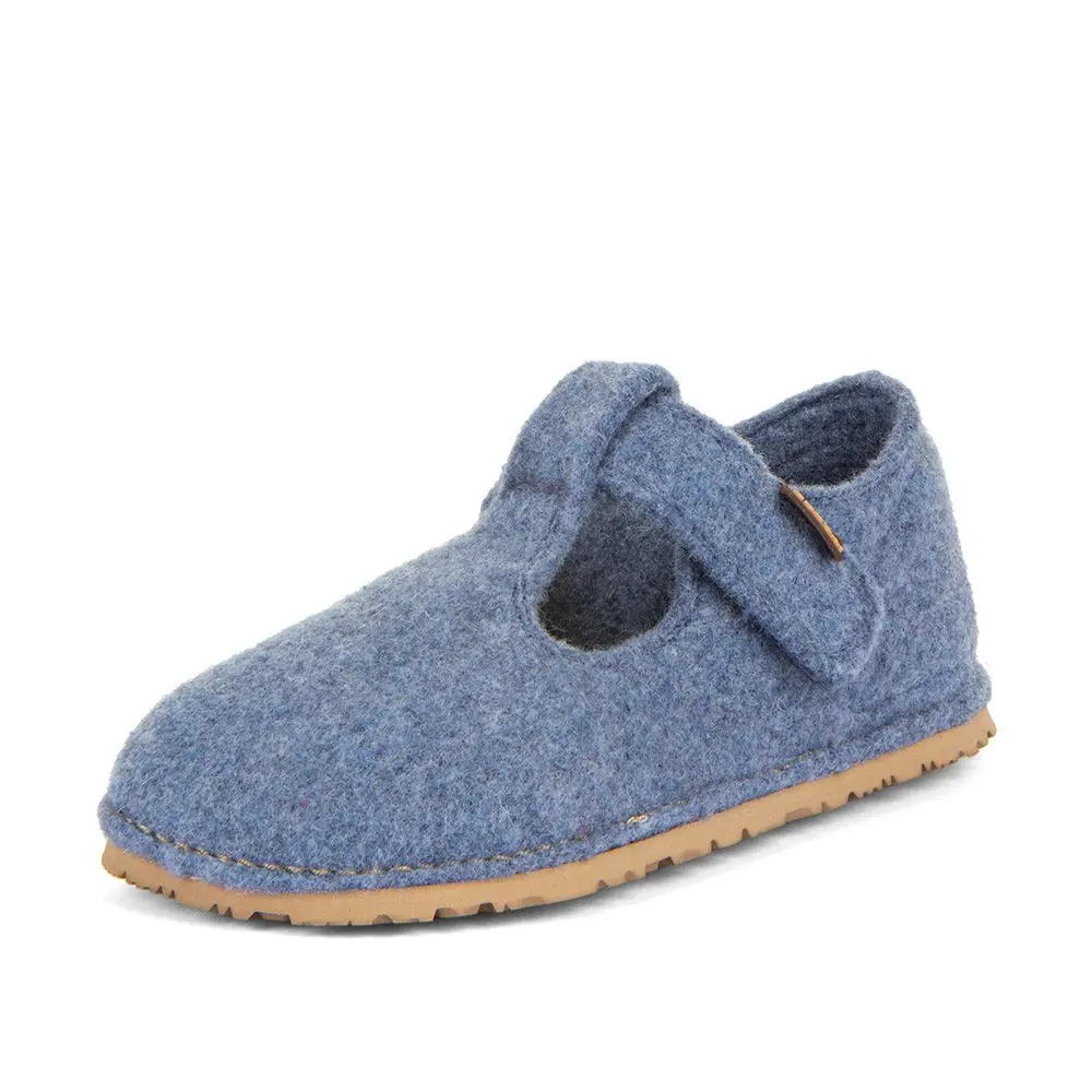 Chlapecké barefoot bačkory FLEXY WOOLY Denim; Froddo; G1700378-1; modrá