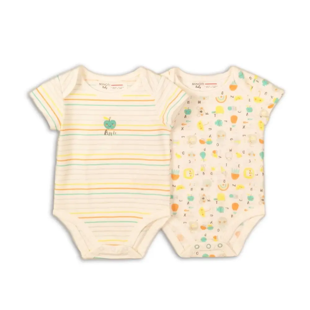 Body kojenecké 2pack, Minoti, ABC 5, bílá - 62/68 | 3-6m