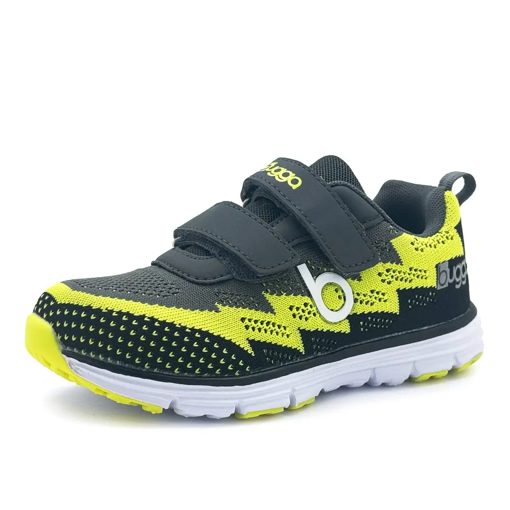 Dětské lehké sportovní tenisky BUGGA HONE Gray/Yellow/Black -