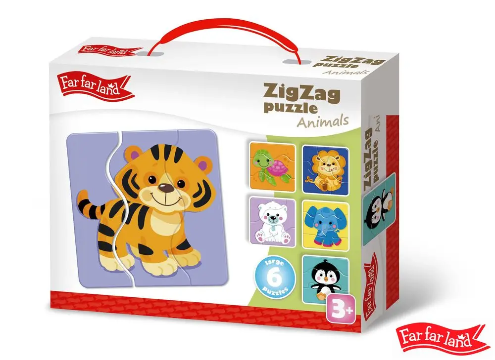 Far Far Land Puzzle ZigZag zvířátka 6 obrázků, Far Far Land, W022254