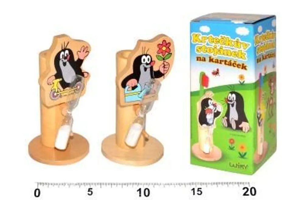 Teddies Stojánek na kartáček Krtek dřevo asst 4 druhy v krabičce
