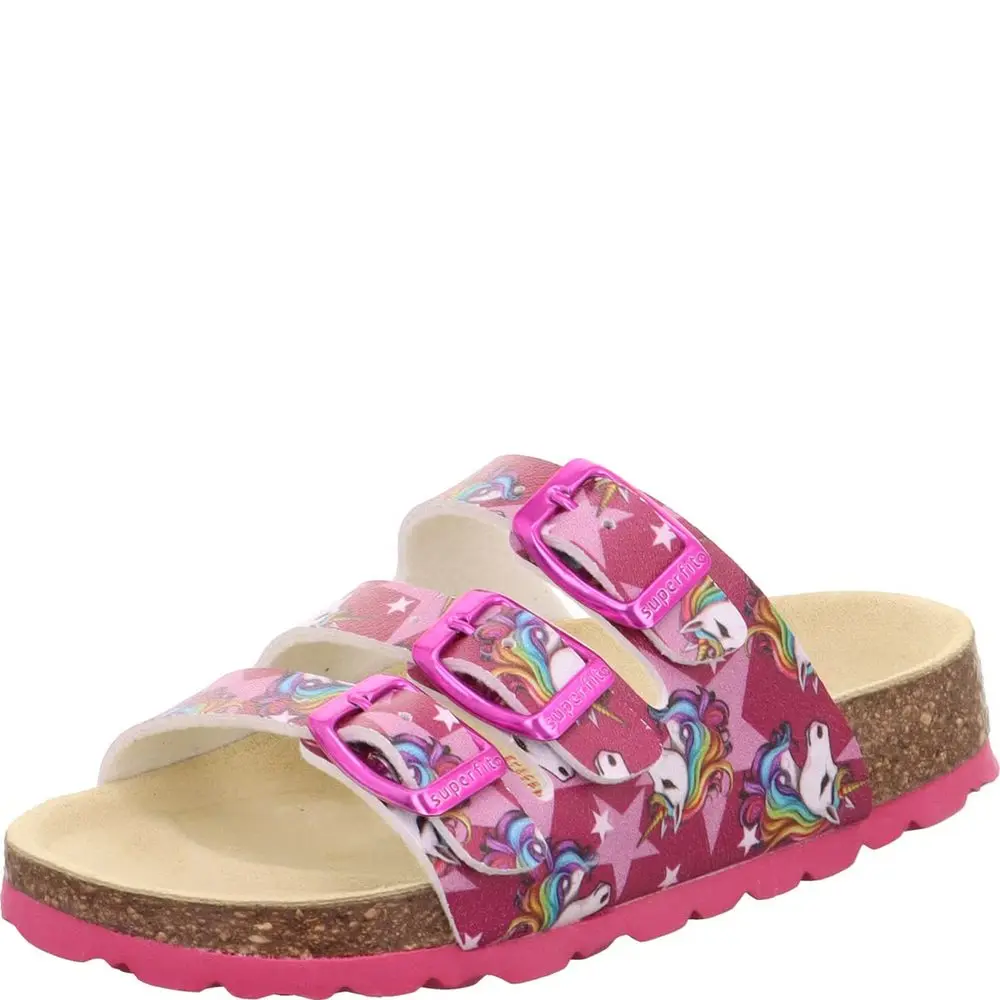 Dívčí korkové pantofle FOOTBAD Pink/Multicolored Superfit 1-800113-5690 -