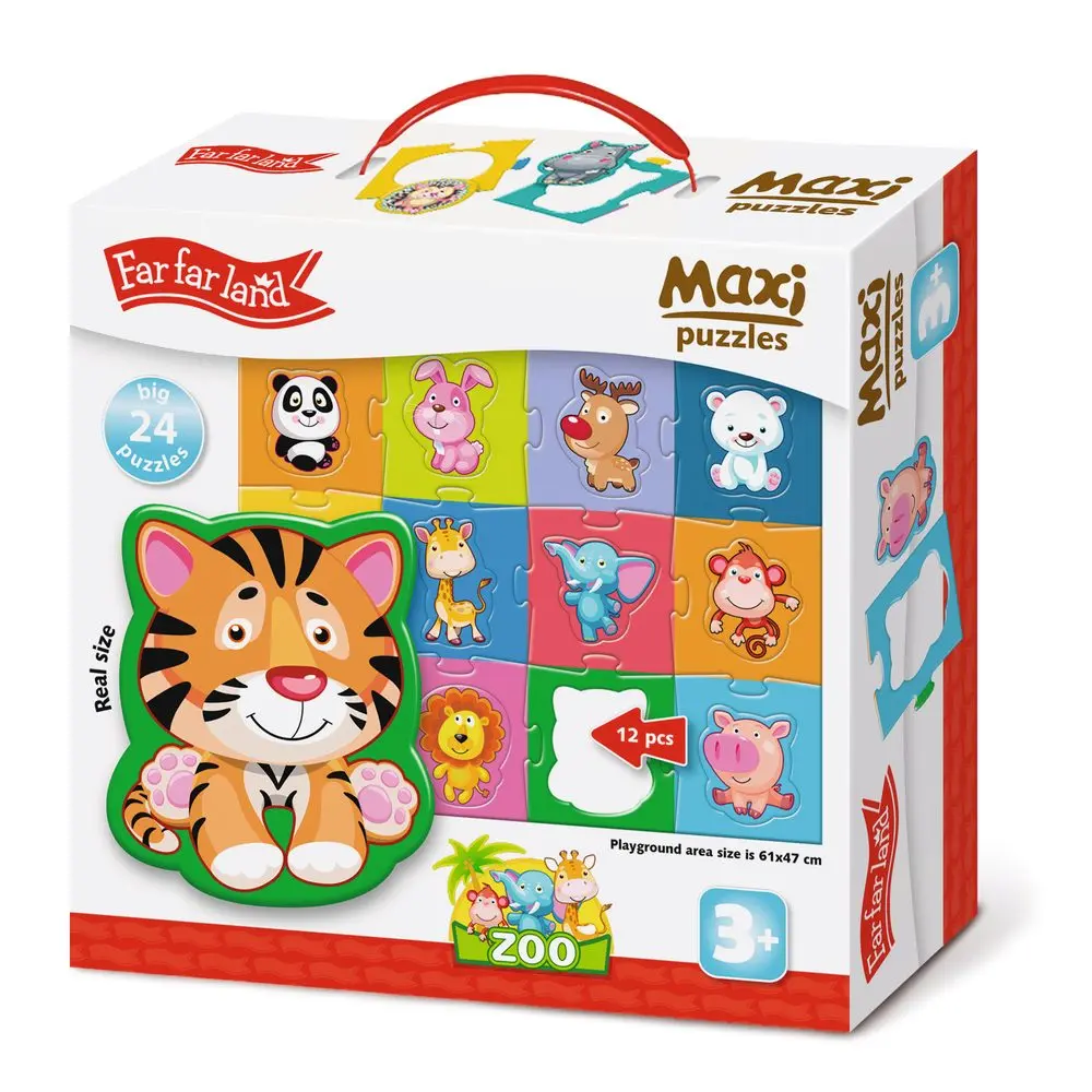 Far Far Land Maxi Puzzle Zoo 24 dílků 61x47 cm, Far Far Land, W022261