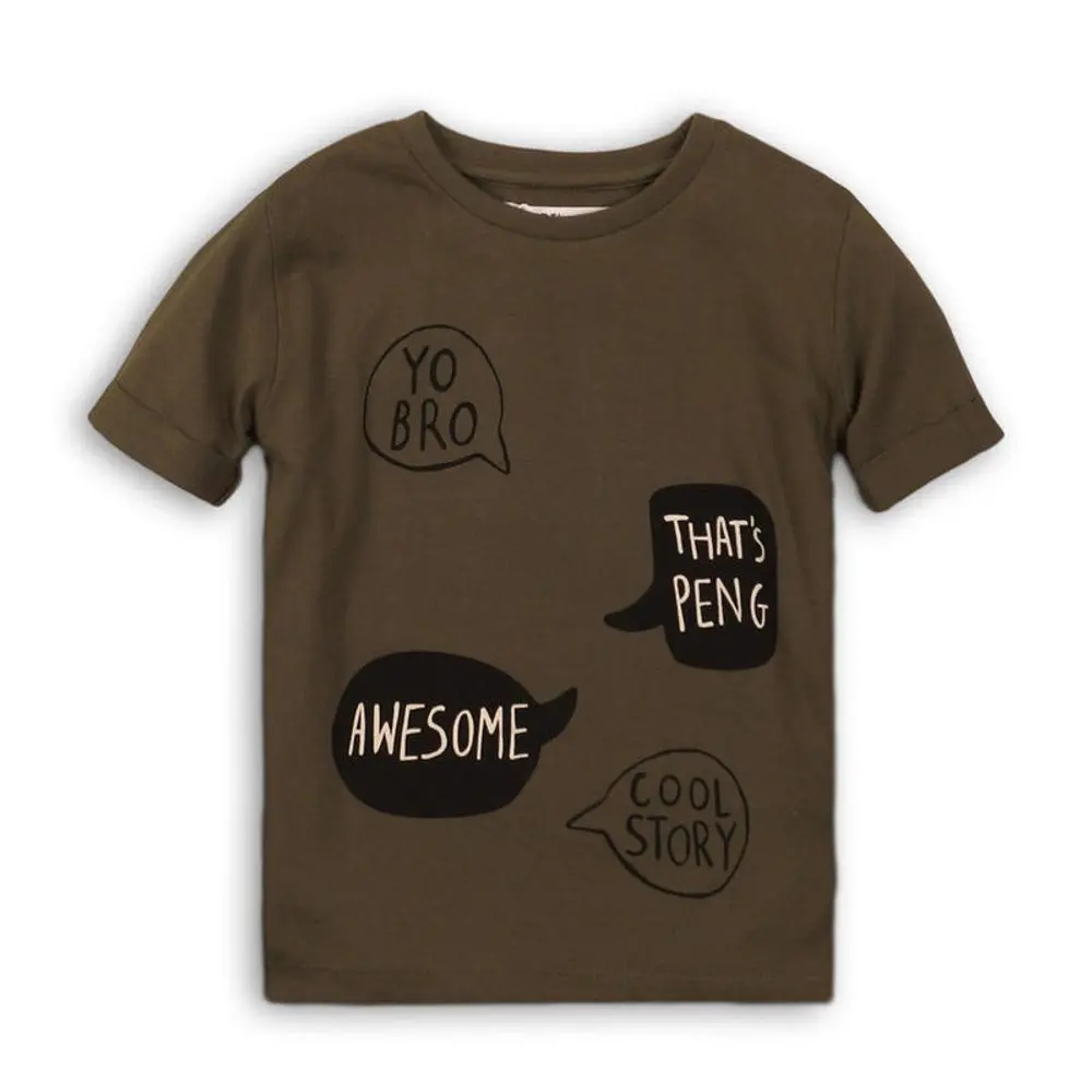 Tričko chlapecké s krátkým rukávem, Minoti, TB TSHIRT 5, hnědá -
