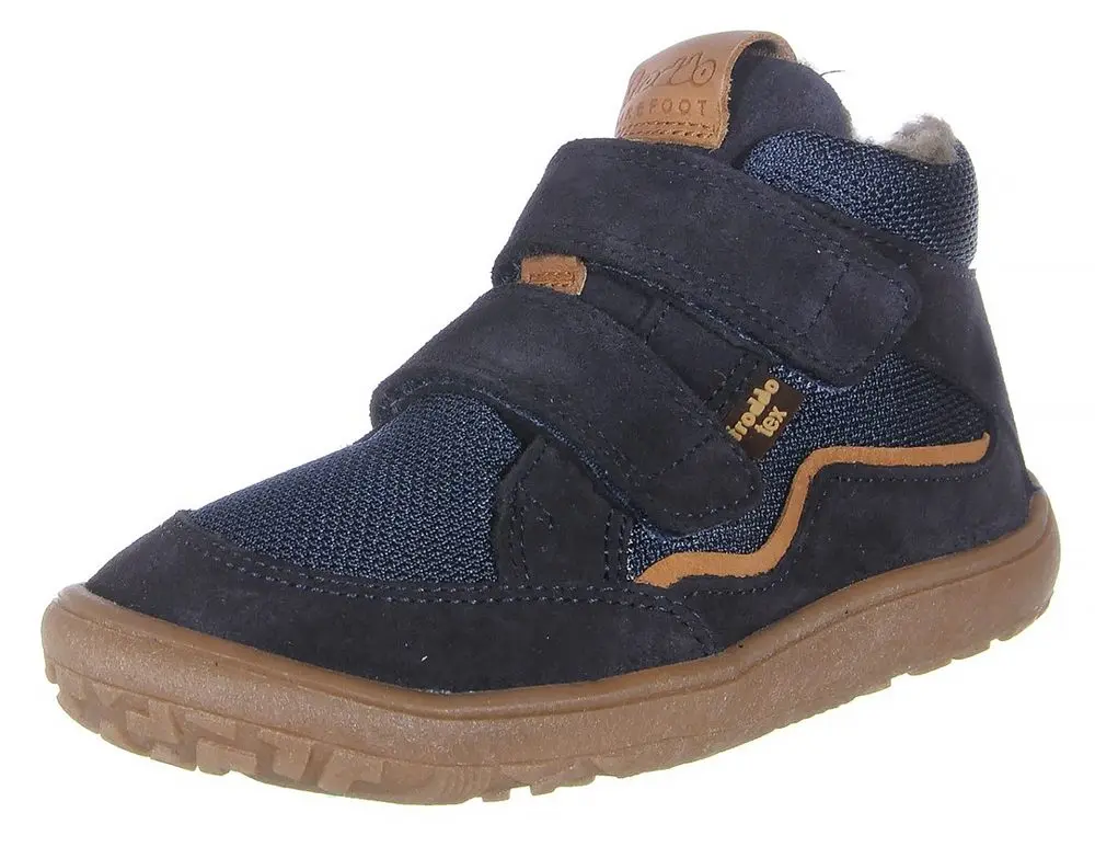 Chlapecké zimní barefoot boty TEX WOOL Dark Blue, Froddo, G3110254-W, tmavě modrá -