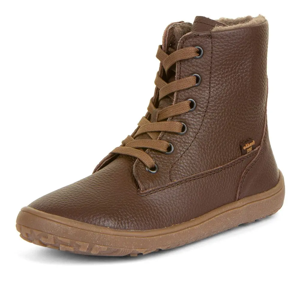 Dětské zimní barefoot boty TEX LACES Brown, Froddo, G3160236-1, hnědá -