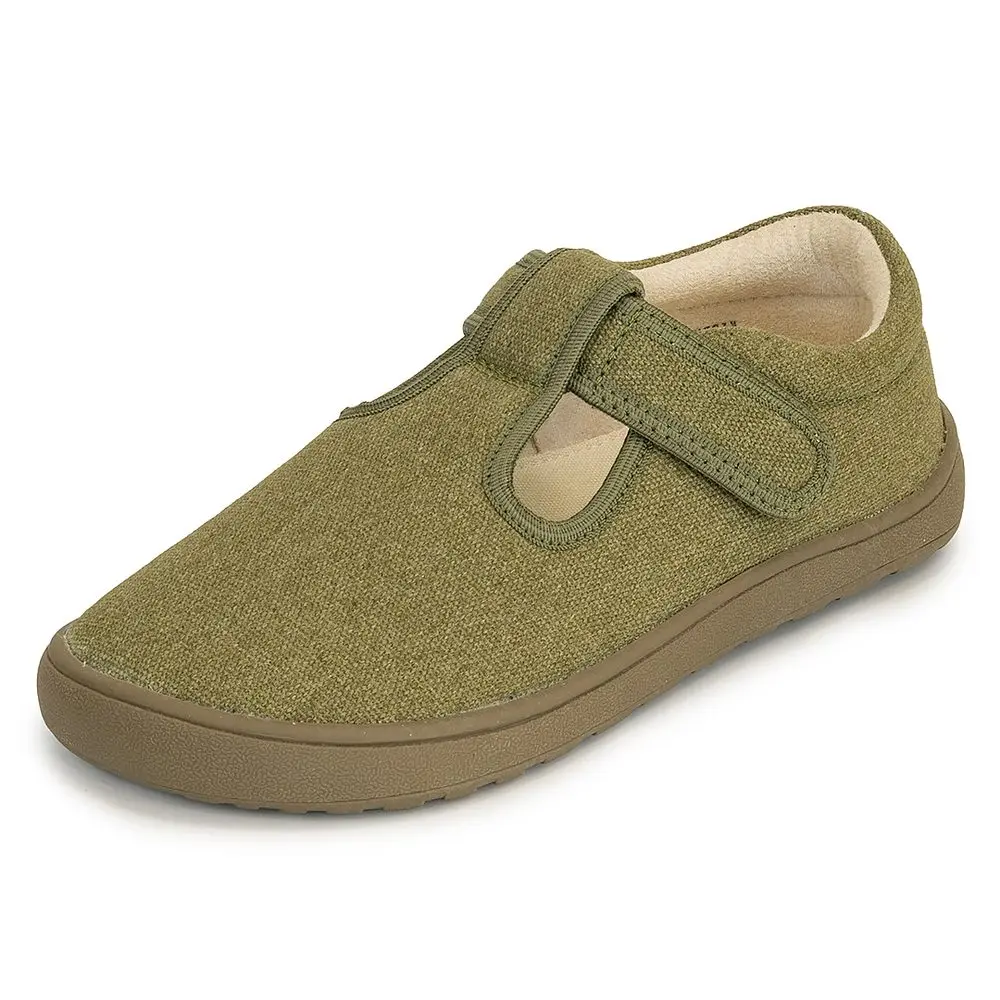 Protetika Dětská BAREFOOT domácí obuv/letní plátěnky - Kirby Khaki -