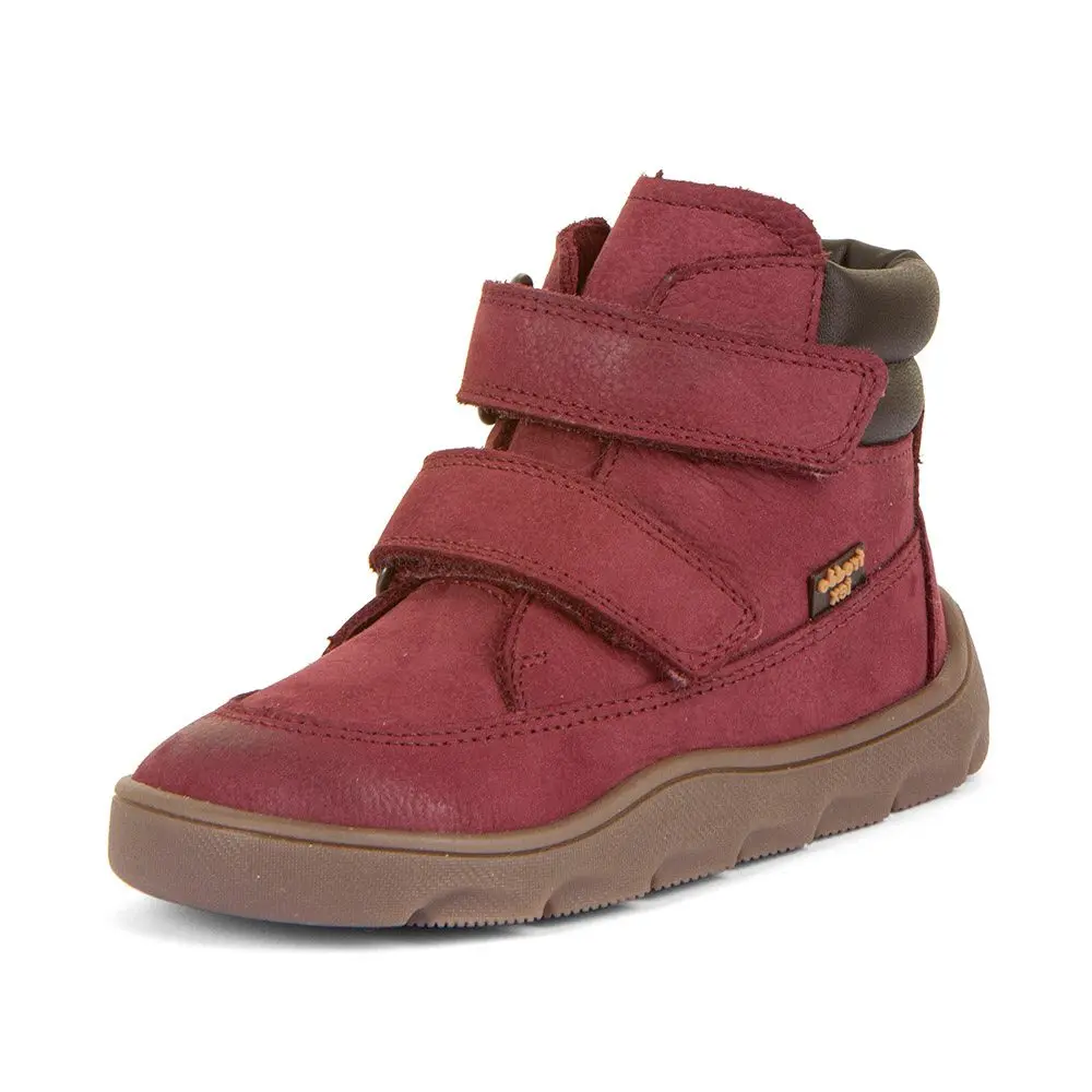 Dívčí zimní barefoot boty ZERU TEX Bordeaux, Froddo, G2110150-6, červená