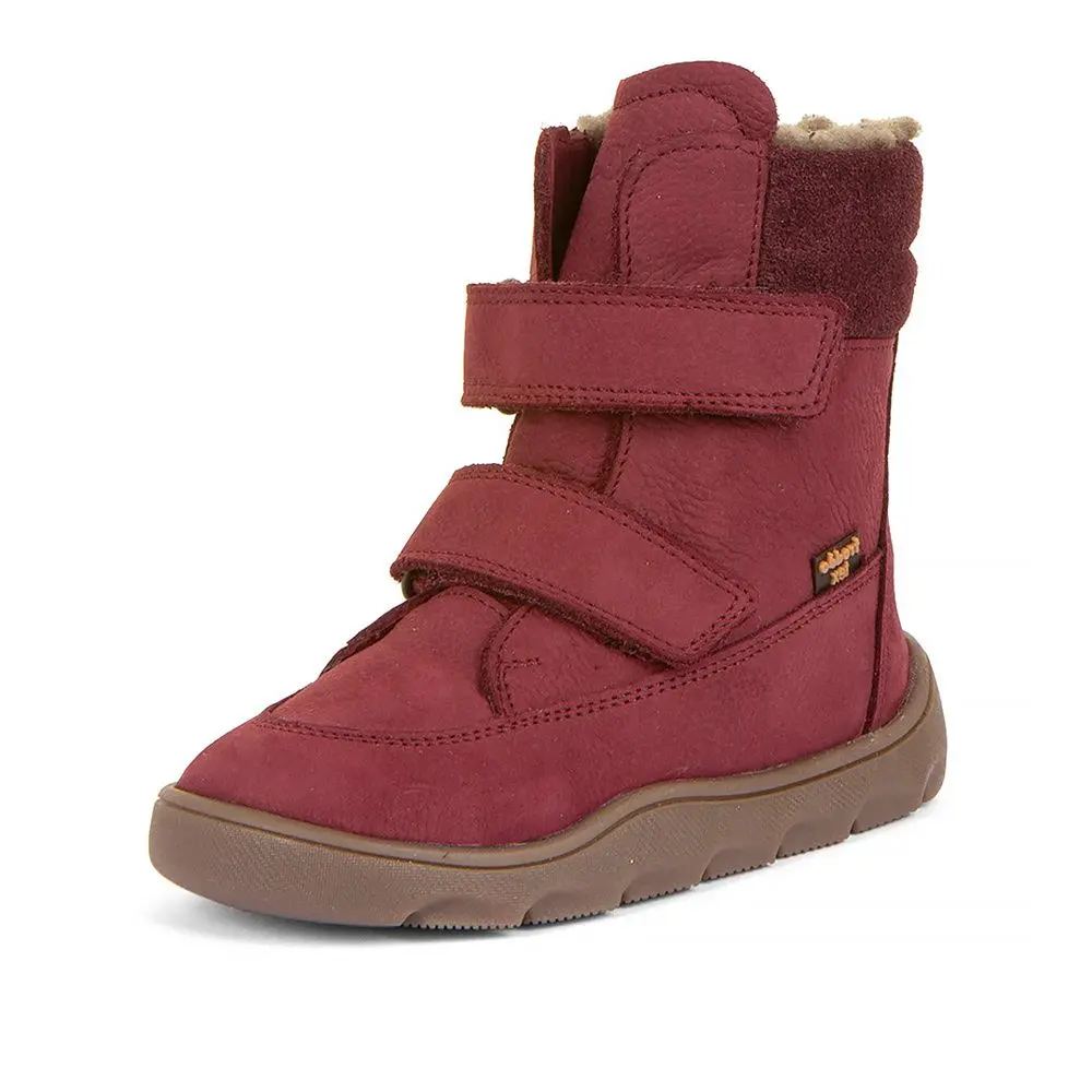 Dívčí zimní barefoot boty ZERU TEX WINTER Bordaux, Froddo, G3160240-5, červená - 25