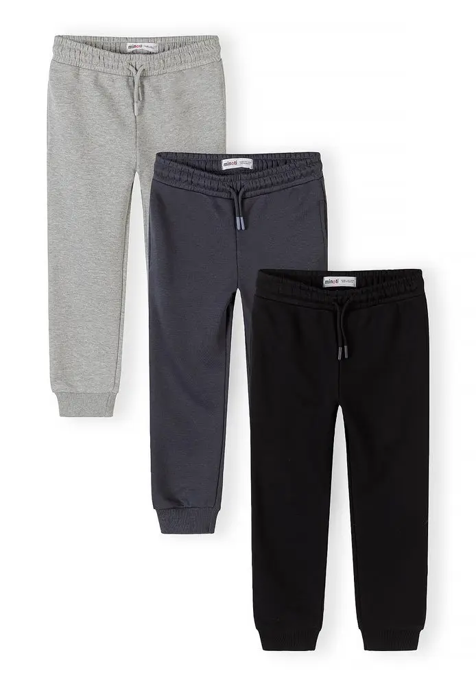 Tepláky slim-fit s elastickým pasem a stahovací šňůrkou 3pack Minoti 29FLEECE287 -
