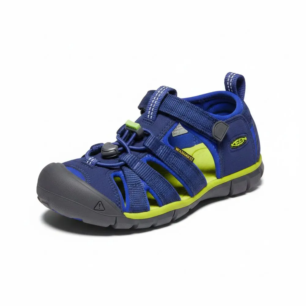 Dětské sandály SEACAMP II CNX, BLUE DEPTHS/CHARTREUSE, keen, 1022993/1022978/1022939, modrá - 22