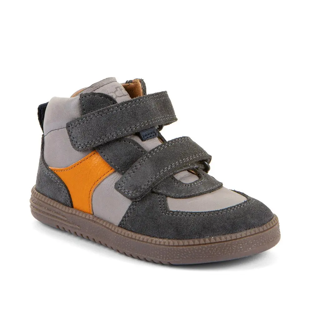 Dětské celoroční kožené kotníkové barefoot boty LOOP HIGH-TOPS GREY Froddo G2110157-3 -