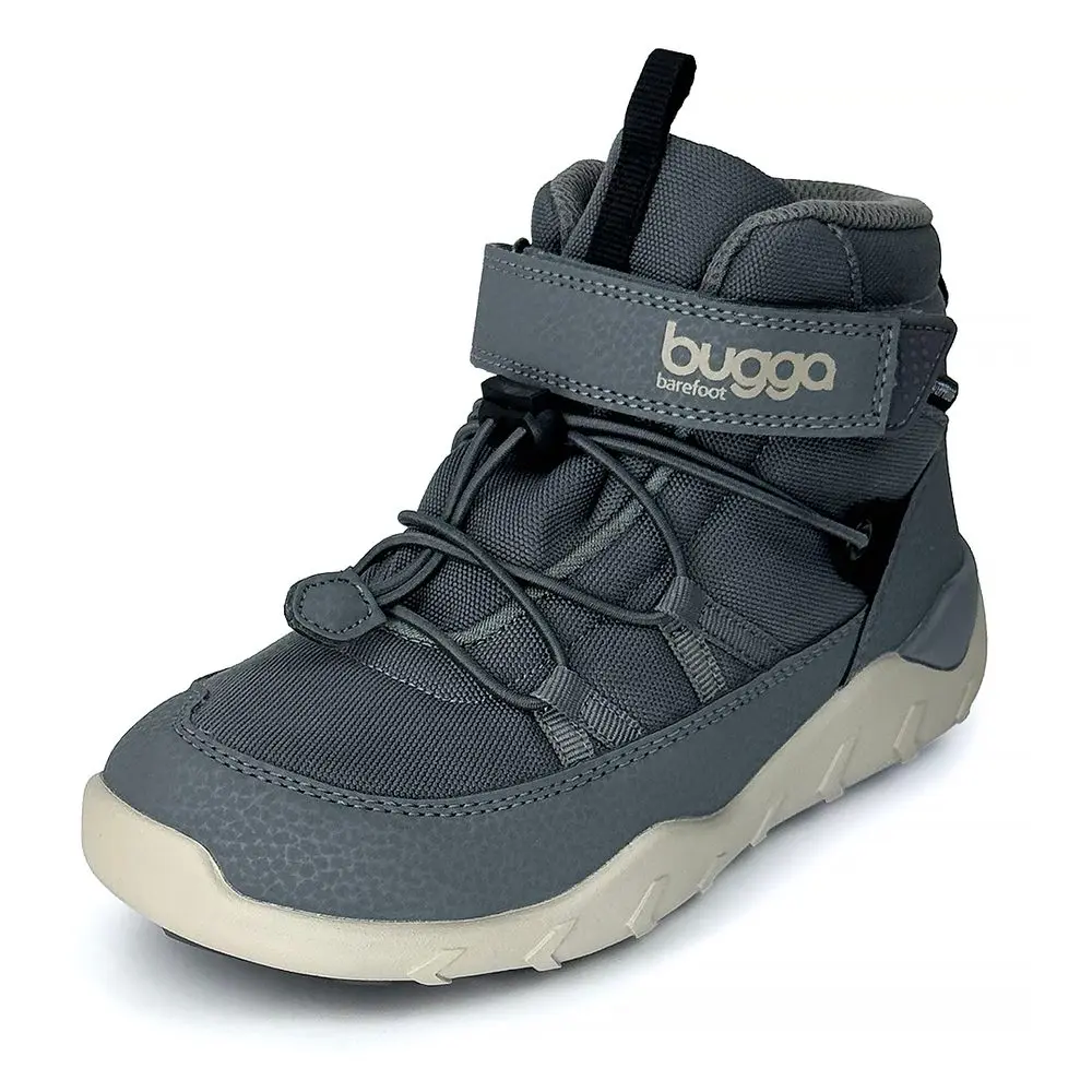 dětské zimní barefootové boty s membránou BUGGA CHRIS Gray B00190-09