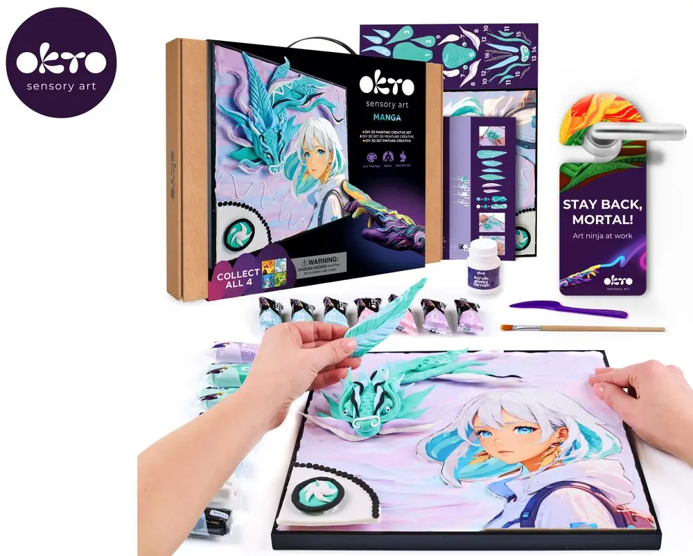 Okto manga motiv živlů "Vítr" výtvarný set 30x40 cm