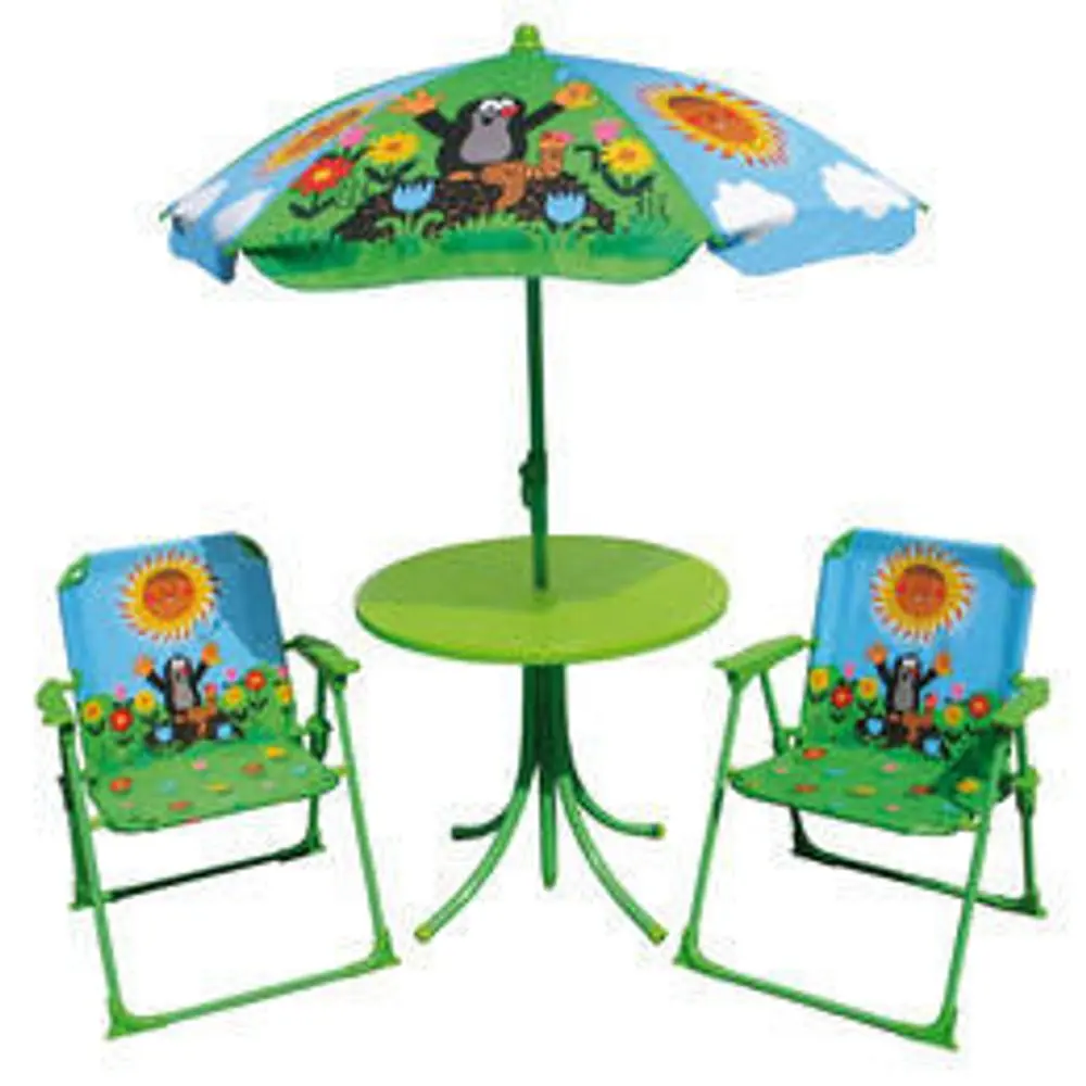 Zahradní set Krtek - 2 židle, stolek, deštník