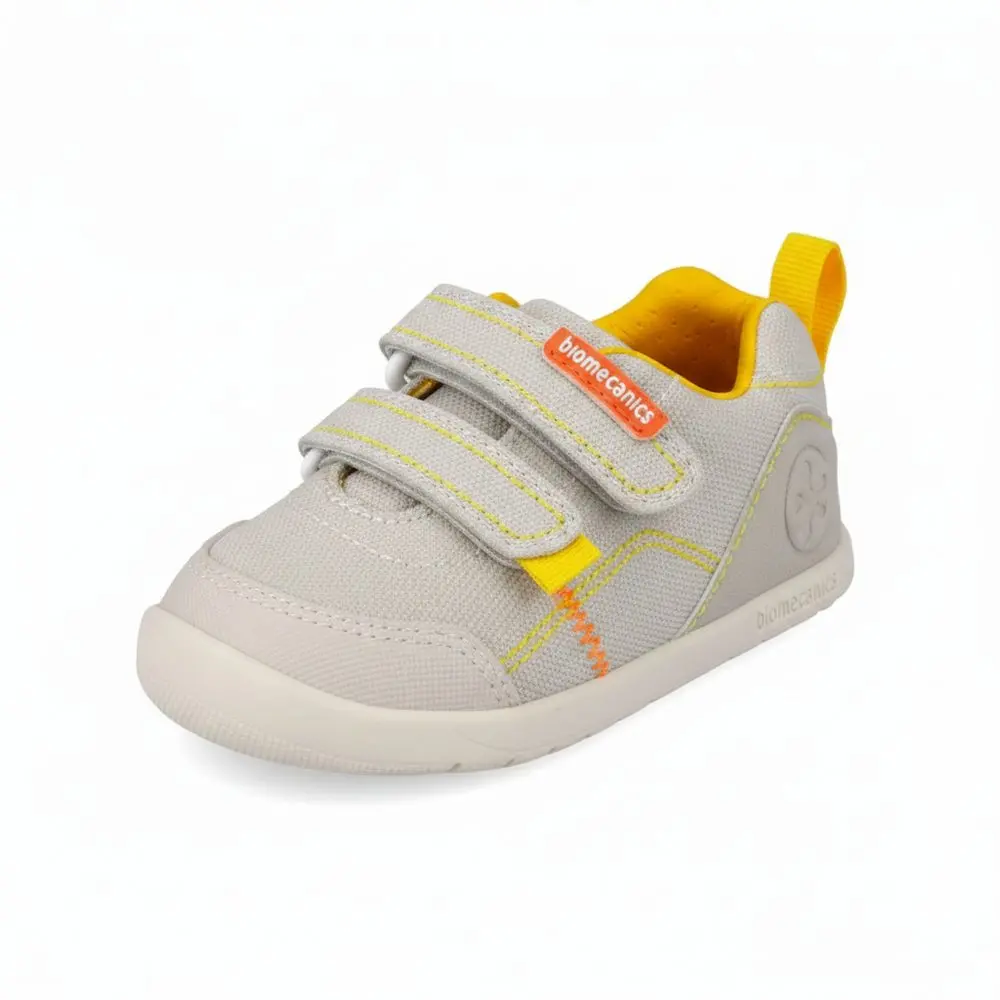 Chlapecké barefoot plátěné tenisky LONA BASICA BEIGE Y AMARILLO Biomecanisc 262190-C891