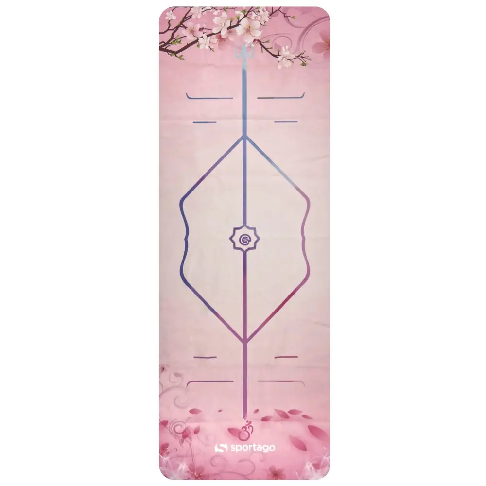Premium semišová podložka na jógu Sportago 185x68x0,15 cm - Jemná Sakura