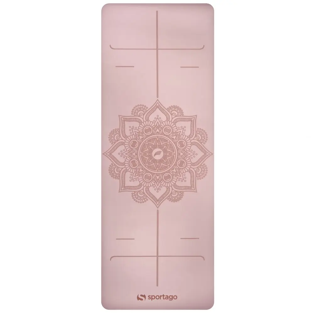 Gumová jóga podložka Sportago Amita 185x68x0,45 cm - růžová