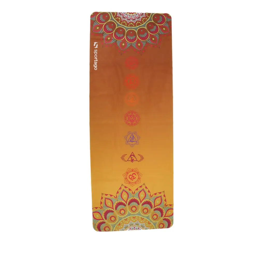 Premium semišová podložka na jógu Sportago 185x68x0,15 cm - Ohnivý Proud