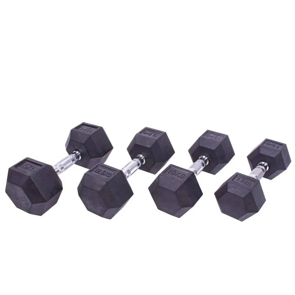Sada jednoručních činek Sportago Hexagon - 7,5 + 10 + 12,5 + 15 kg