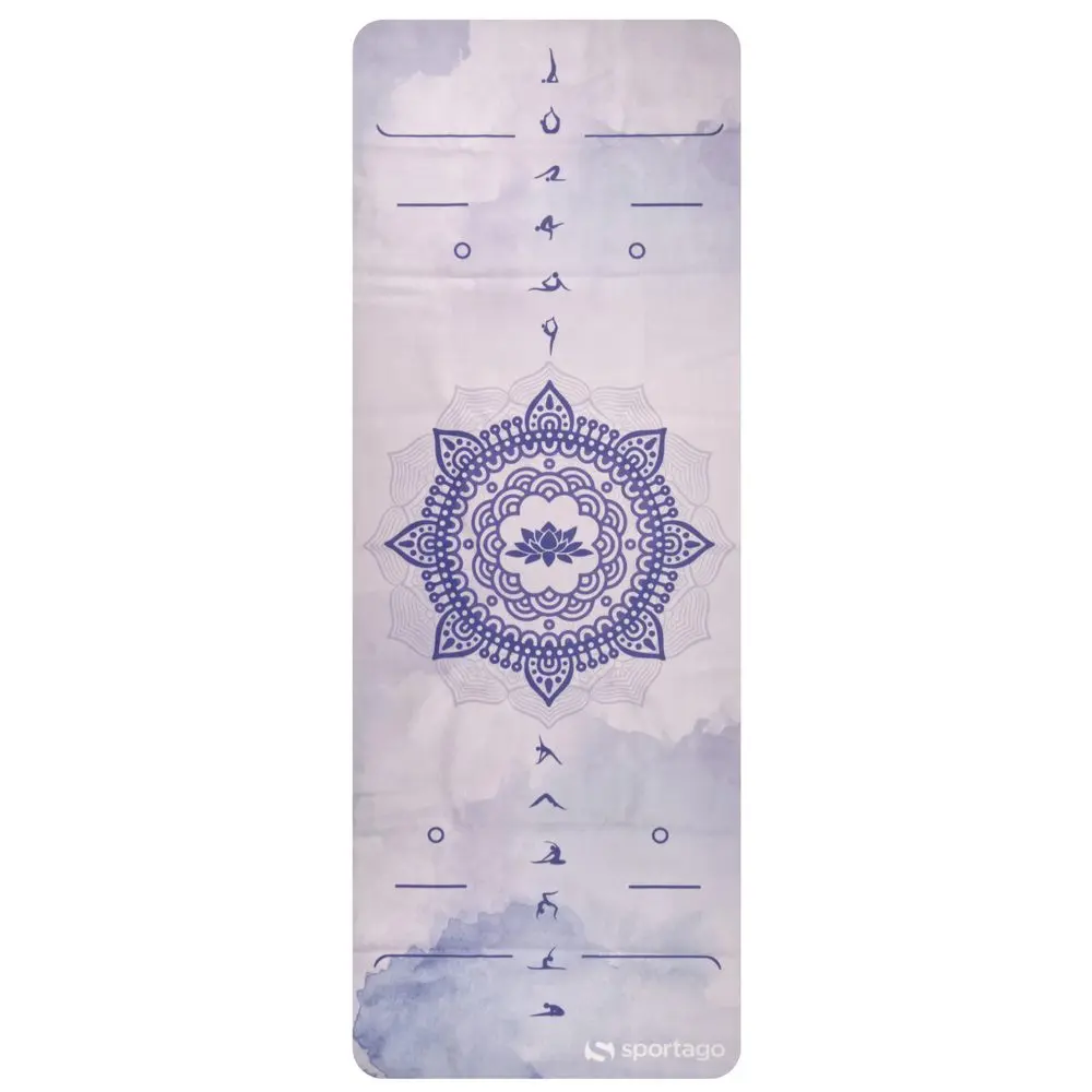 Premium semišová podložka na jógu Sportago 185x68x0,15 cm - Levandulový zen