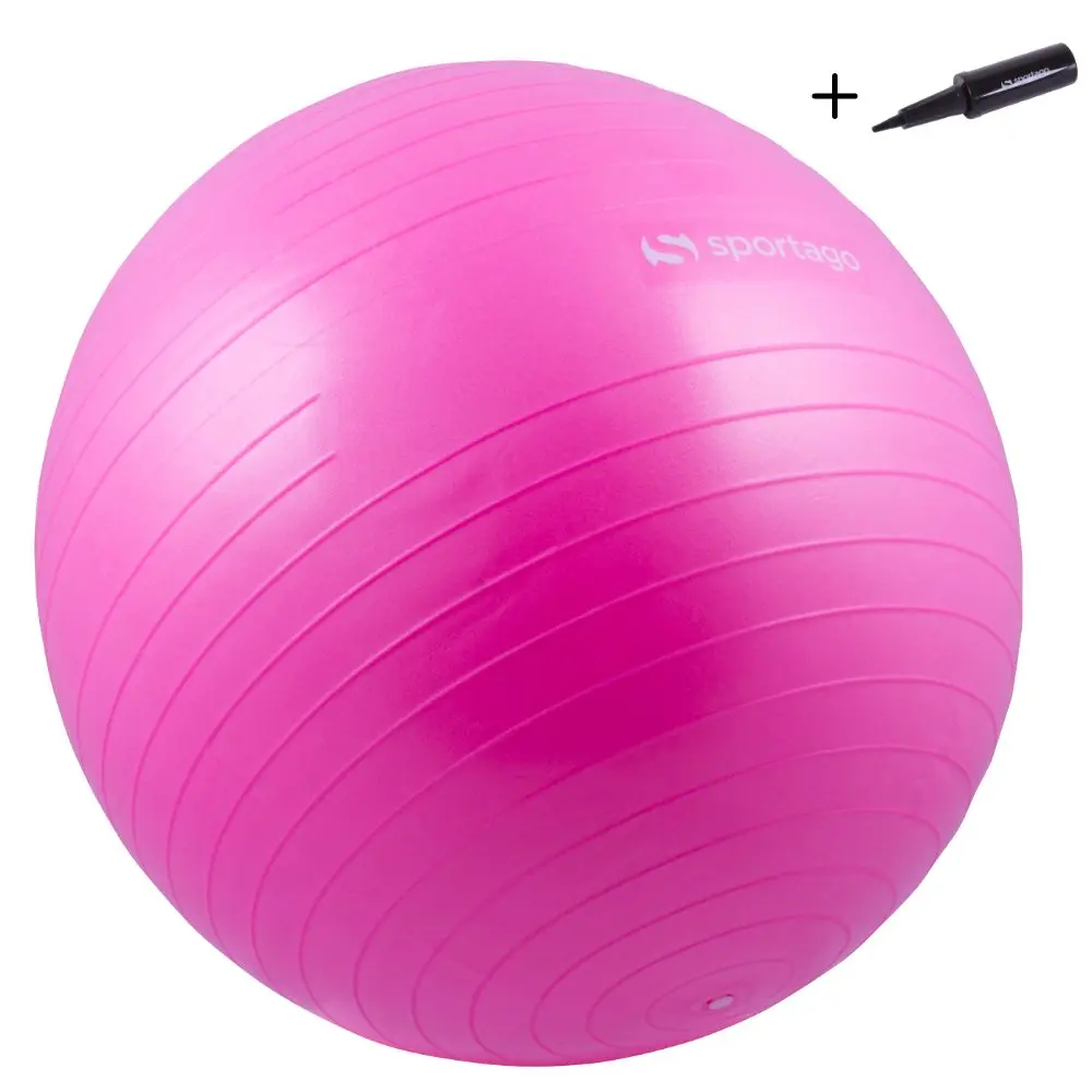 Gymnastický míč Sportago Anti-Burst 85 cm, včetně pumpičky - růžová