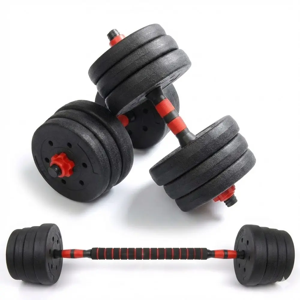 Sportago Multifunkční nakládací set (2v1: jednoručky + obouruční činka) - 30 kg
