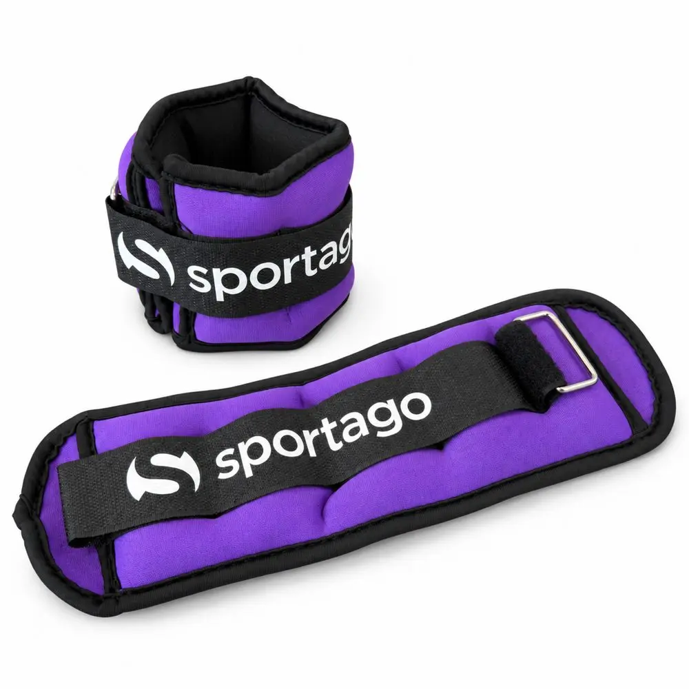 Sportago Mova 2×0,5 kg – neoprenová závaží na zápěstí a kotníky - fialová