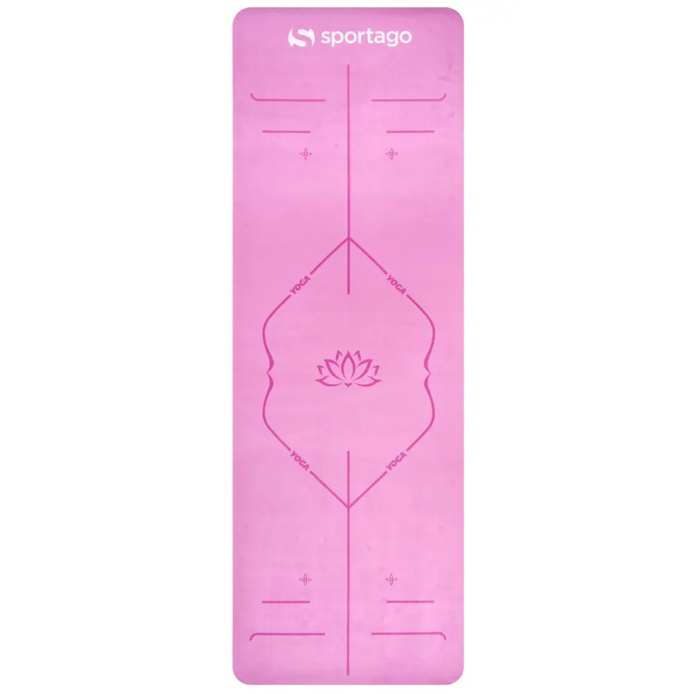 Designová TPE podložka na jógu Sportago s mikrovláknem 183x61 cm - růžová mandala