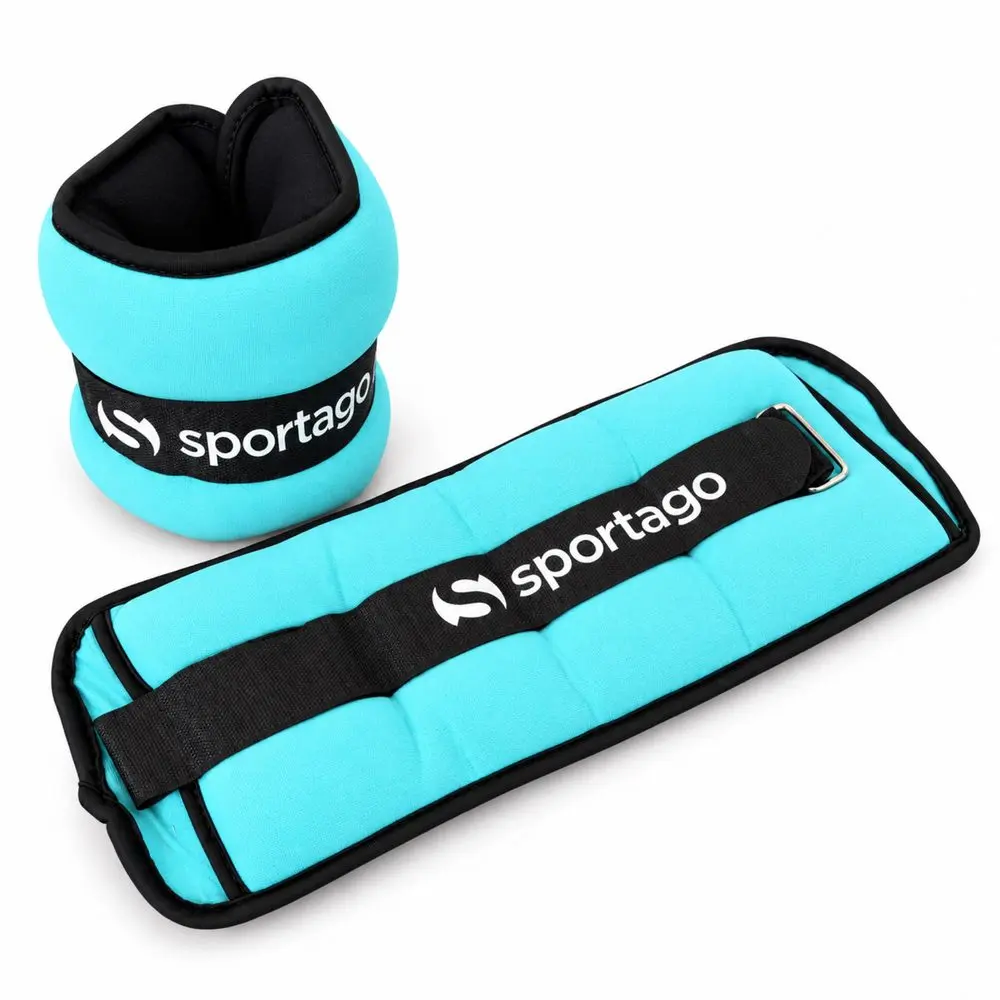 Sportago Mova 2×2 kg – neoprenová závaží na zápěstí a kotníky - tyrkysová