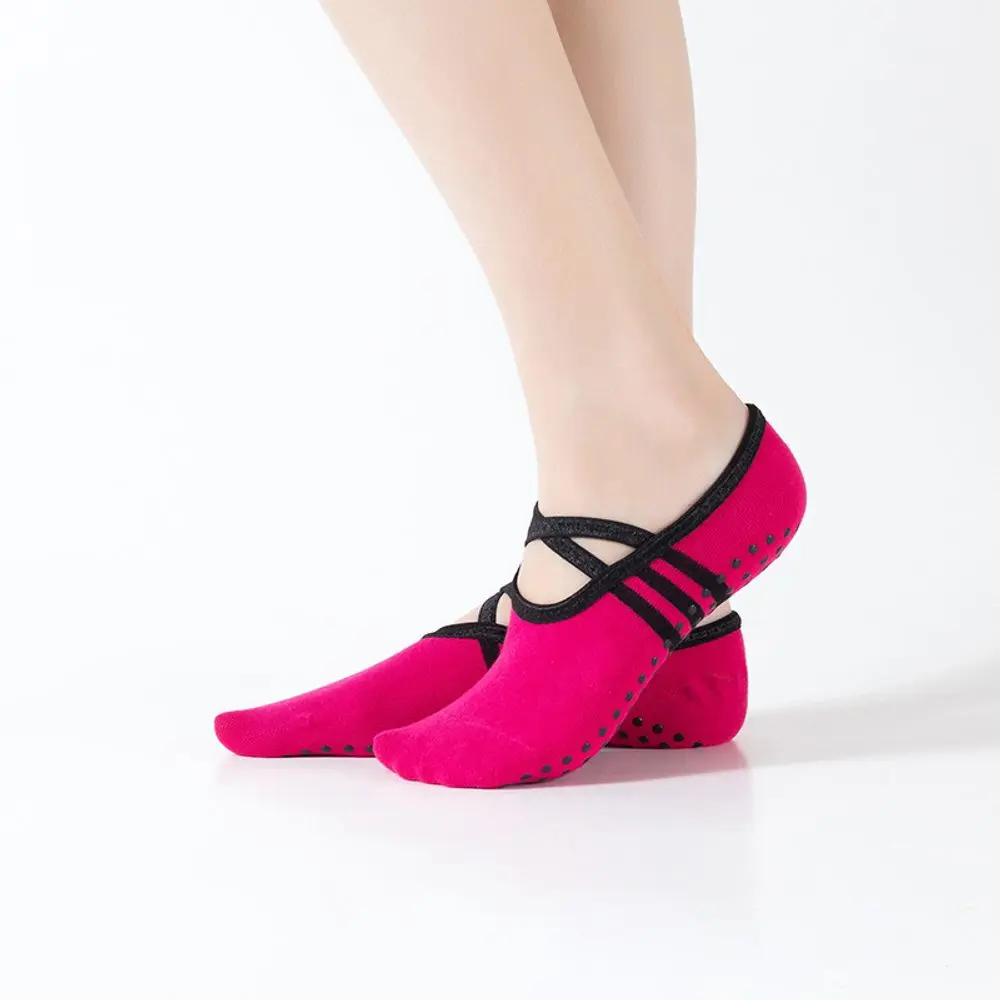 Sportago Asana Ballerina ponožky na jógu s protiskluzovými body - fuchsia