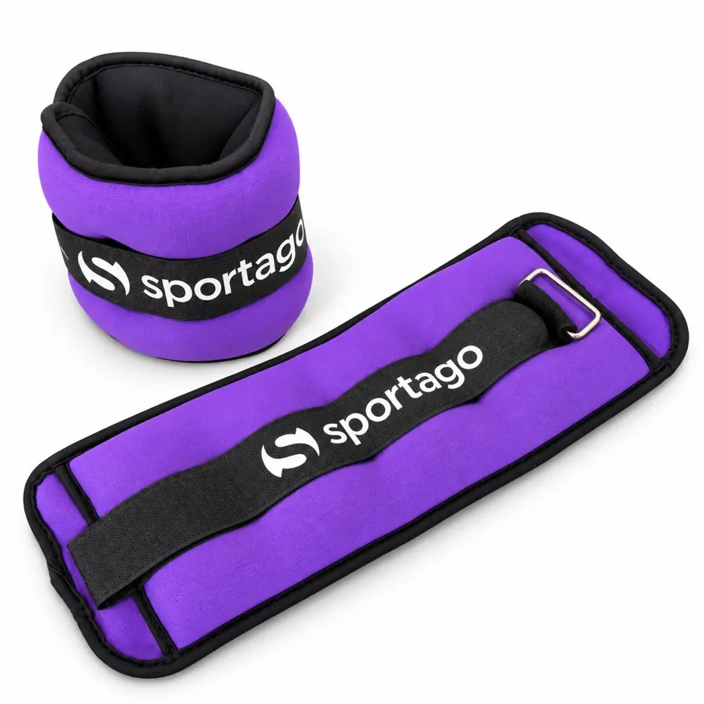 Sportago Mova 2×1,5 kg – neoprenová závaží na zápěstí a kotníky - fialová