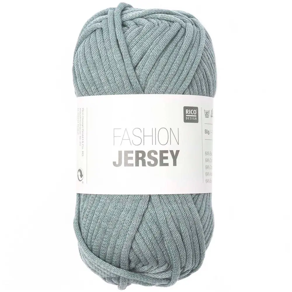 Rico design háčkovací šňůra Fashion Jersey odstín 015 šedo-modrá - 1 ks