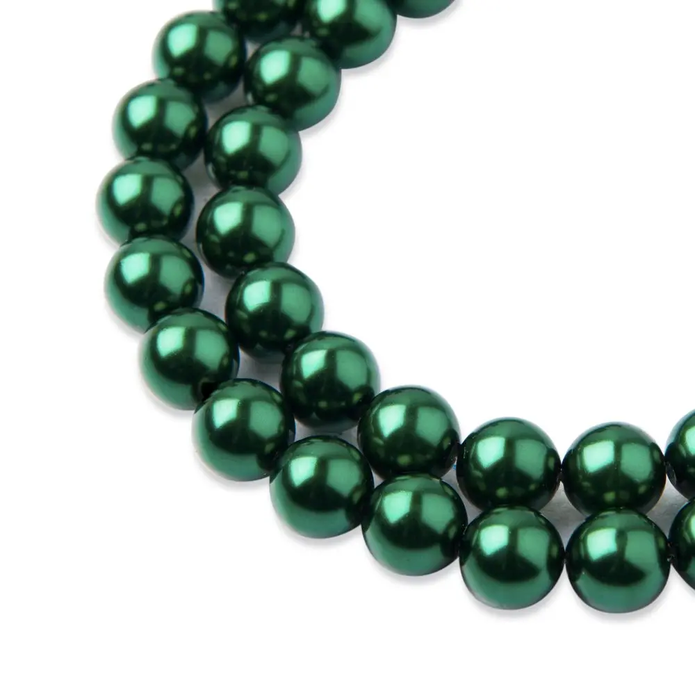 Manumi české voskové perle 8 mm Emerald - 110 ks