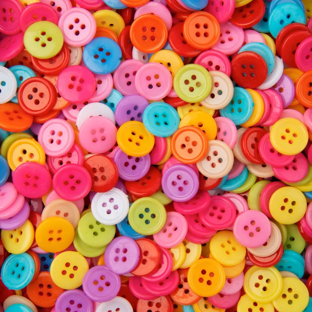 Plastové knoflíky kulaté 20ks barevné - 5 balení