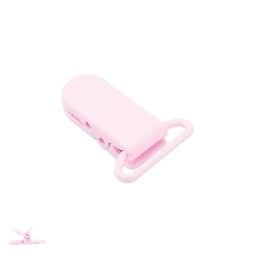 Plastový klip na dudlík 37x16x9 mm Rose Pink - 1 ks