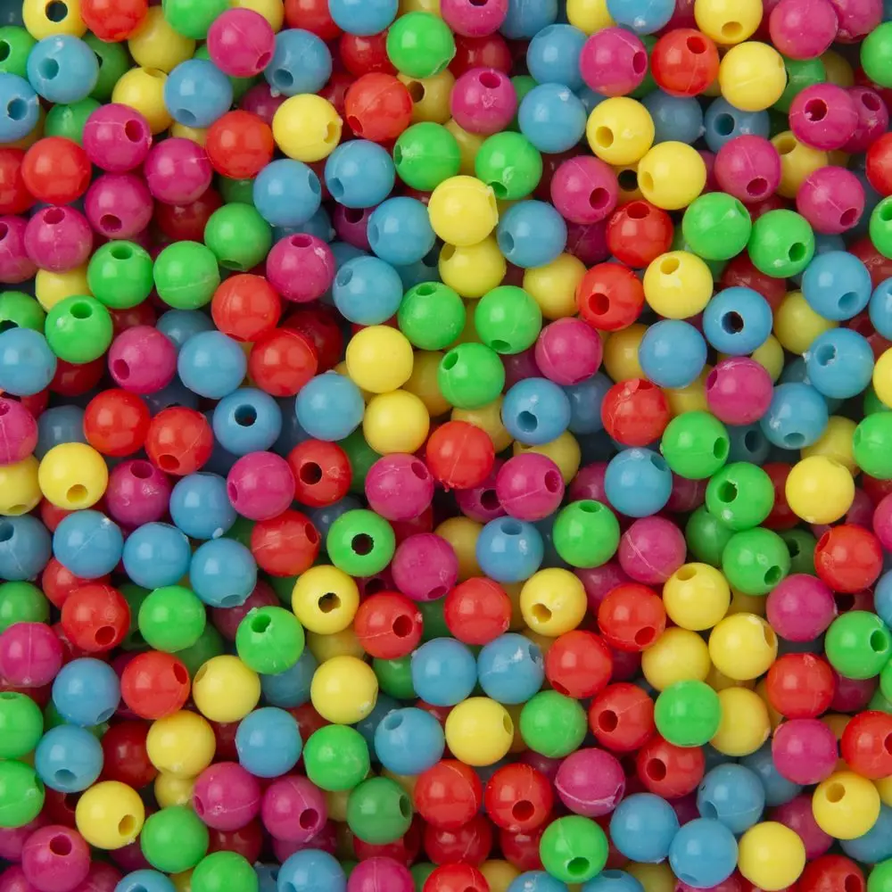 Manumi plastové korálky mix barevných kuliček 6 mm - 500 g