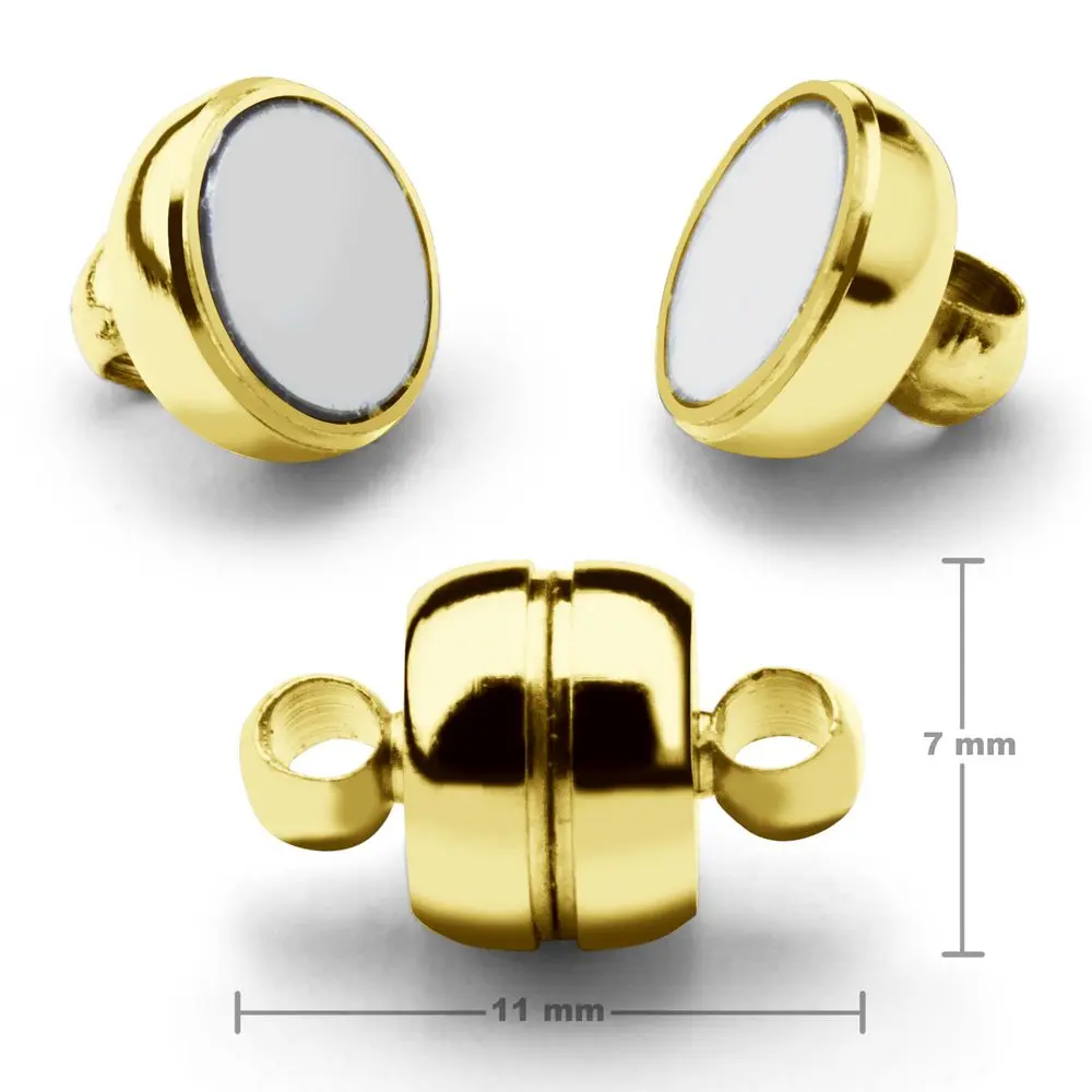 Magnetické zapínání soudek 11x7 mm v barvě zlata - 30 ks