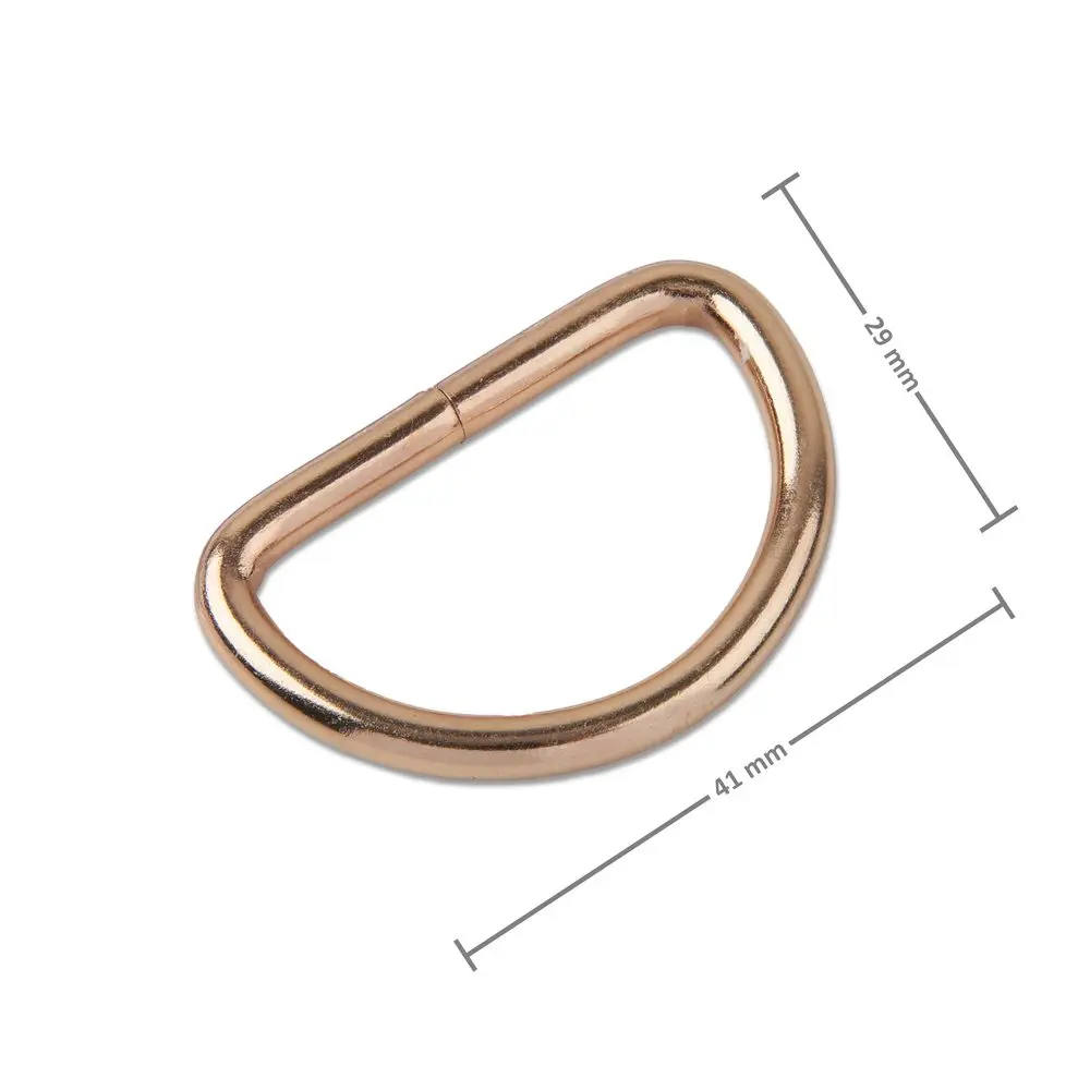 Galanterní polokroužek 41 x 29 mm v barvě světlého růžového zlata - 2 ks