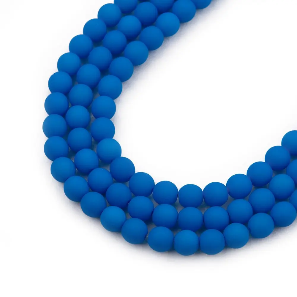 Estrela České mačkané korálky Estrela NEON 4 mm modré - 45 ks
