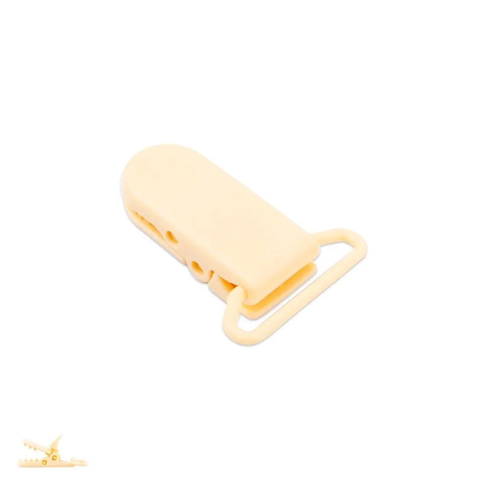 Plastový klip na dudlík 37x16x9 mm Champagne White - 1 ks